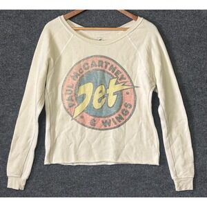 Free People Trunk Ltd Paul McCartney & Wings Jet Graphic Sweatshirt Cream XS